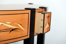 Black Swan bespoke contemporary side table console design by Paul Chilton